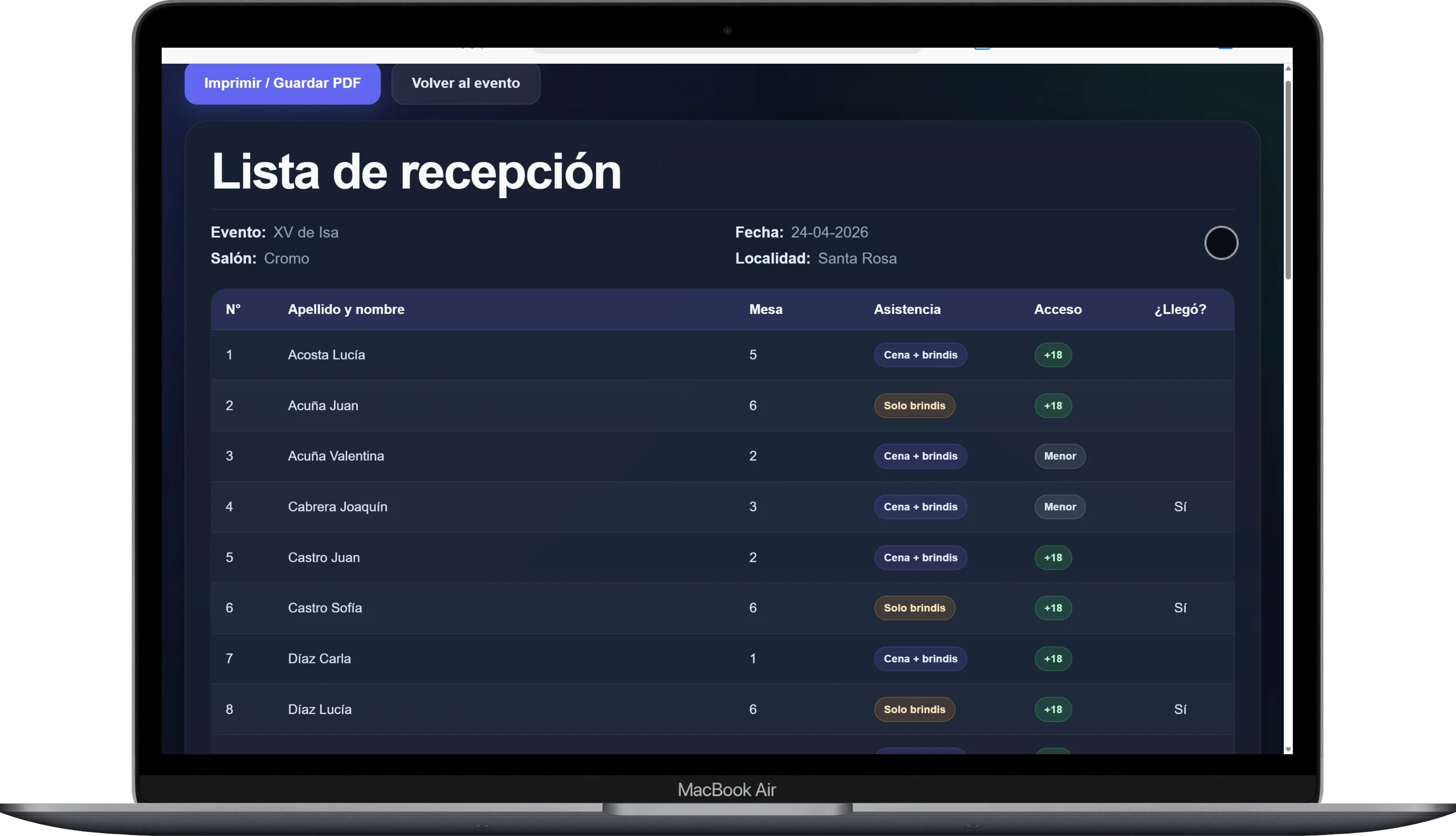 Lista imprimible - Tu Lista de Invitados