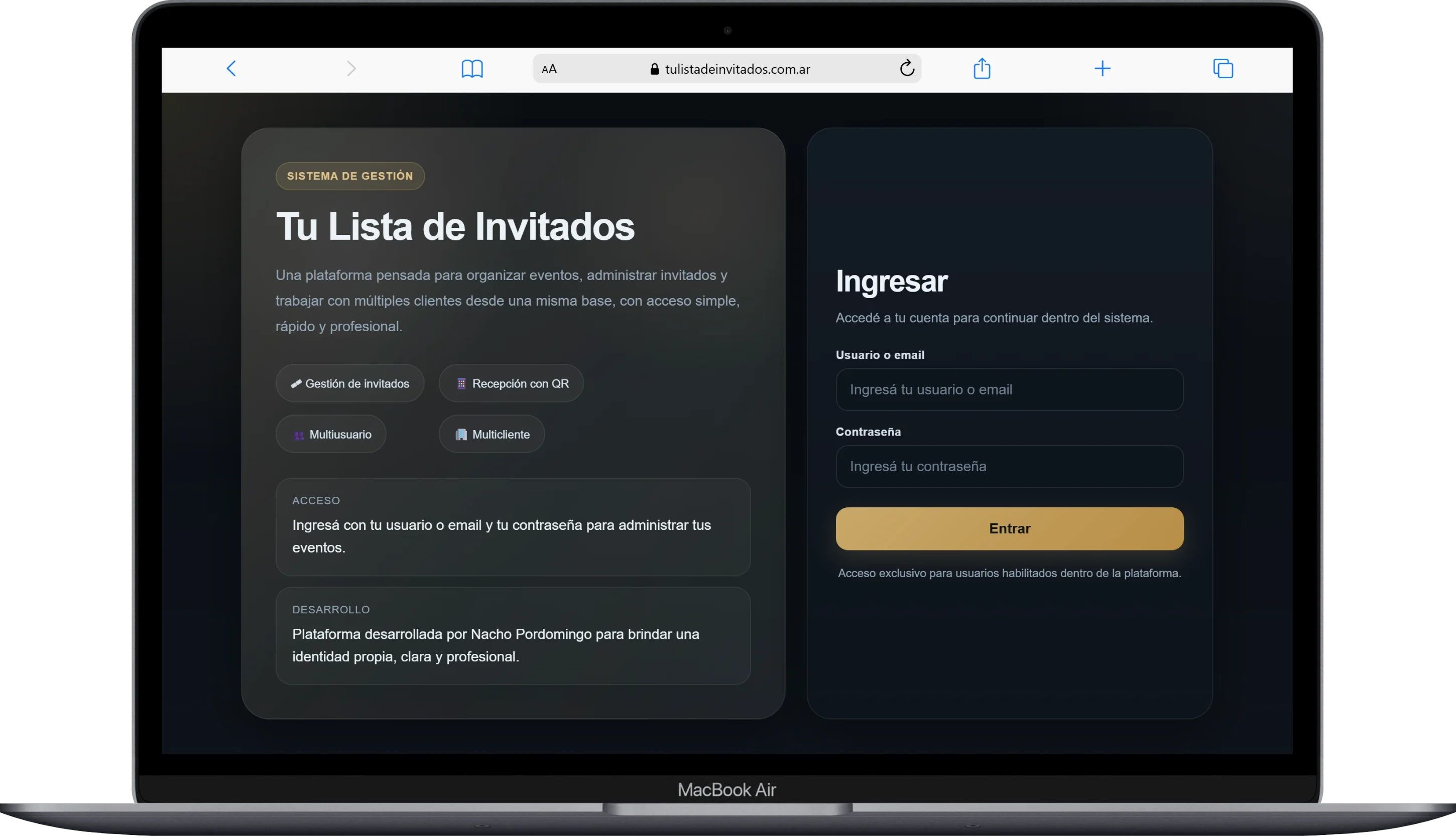 Tu Lista de Invitados - Sistema de gestión de eventos